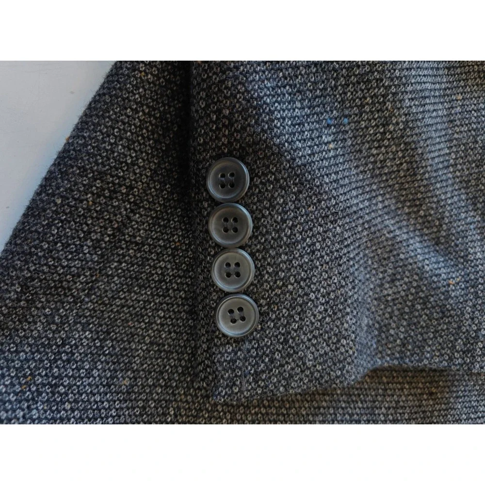 Farah Vintage Mens Tweed Sport Coat 42R Charcoal Gray Single Breasted Blazer